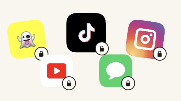 Alma's block screen: a dove flying over painted mountains, inviting the user to pray before opening a locked app.
